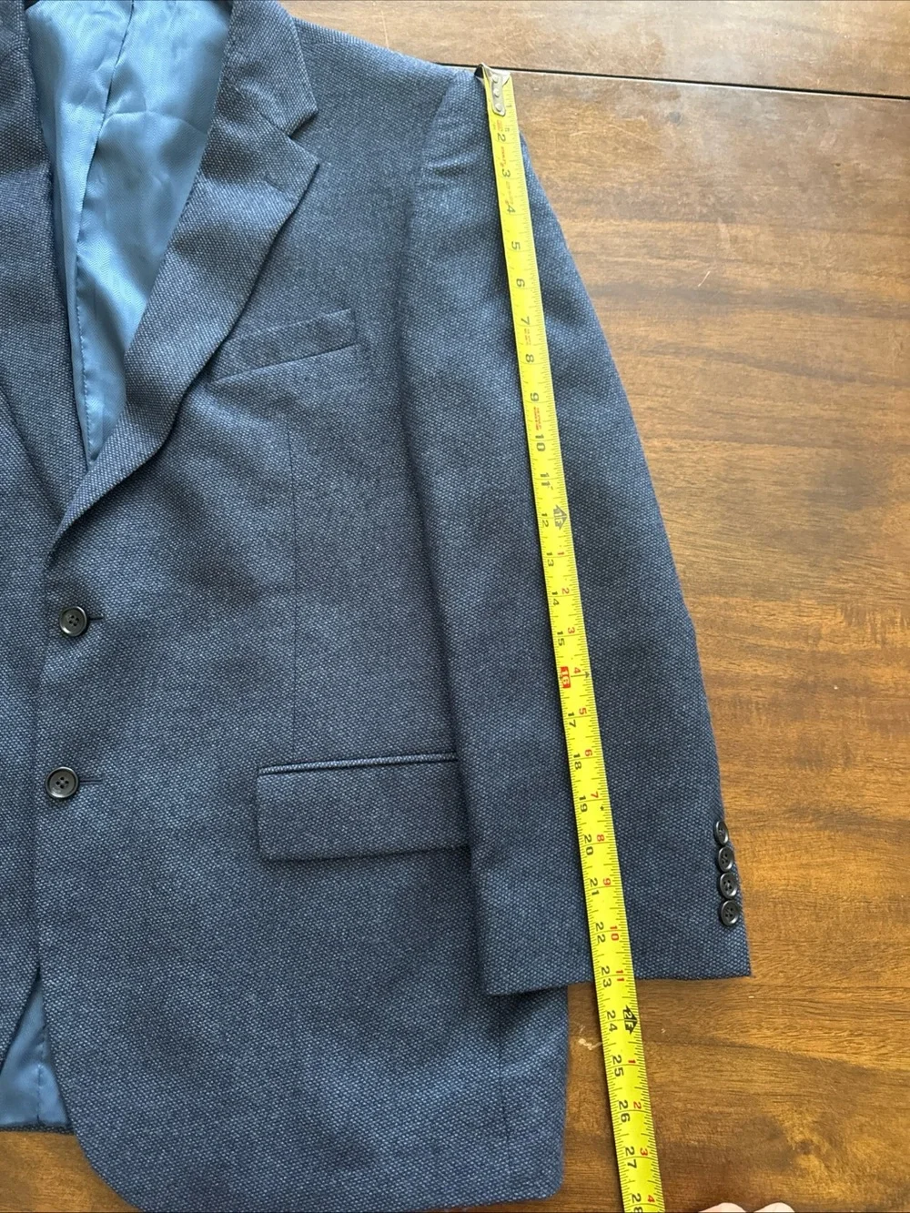 Jos A Bank Reserve Blue Sport Coat Jacket Italy Tollegno 1900 Wool / Nylon 44 S
